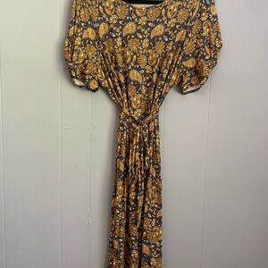 Boden Blue and Gold Paisley Maxi Dress